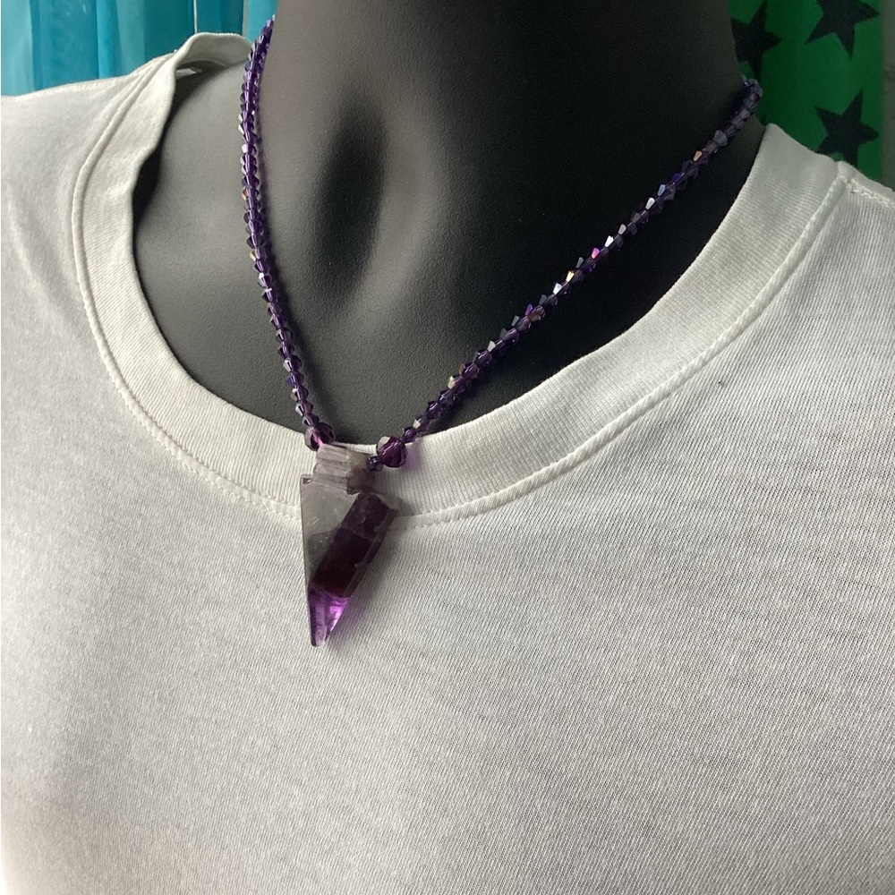 Men’s Amethyst Arrowhead Necklace 💜 - Picture 4 of 4